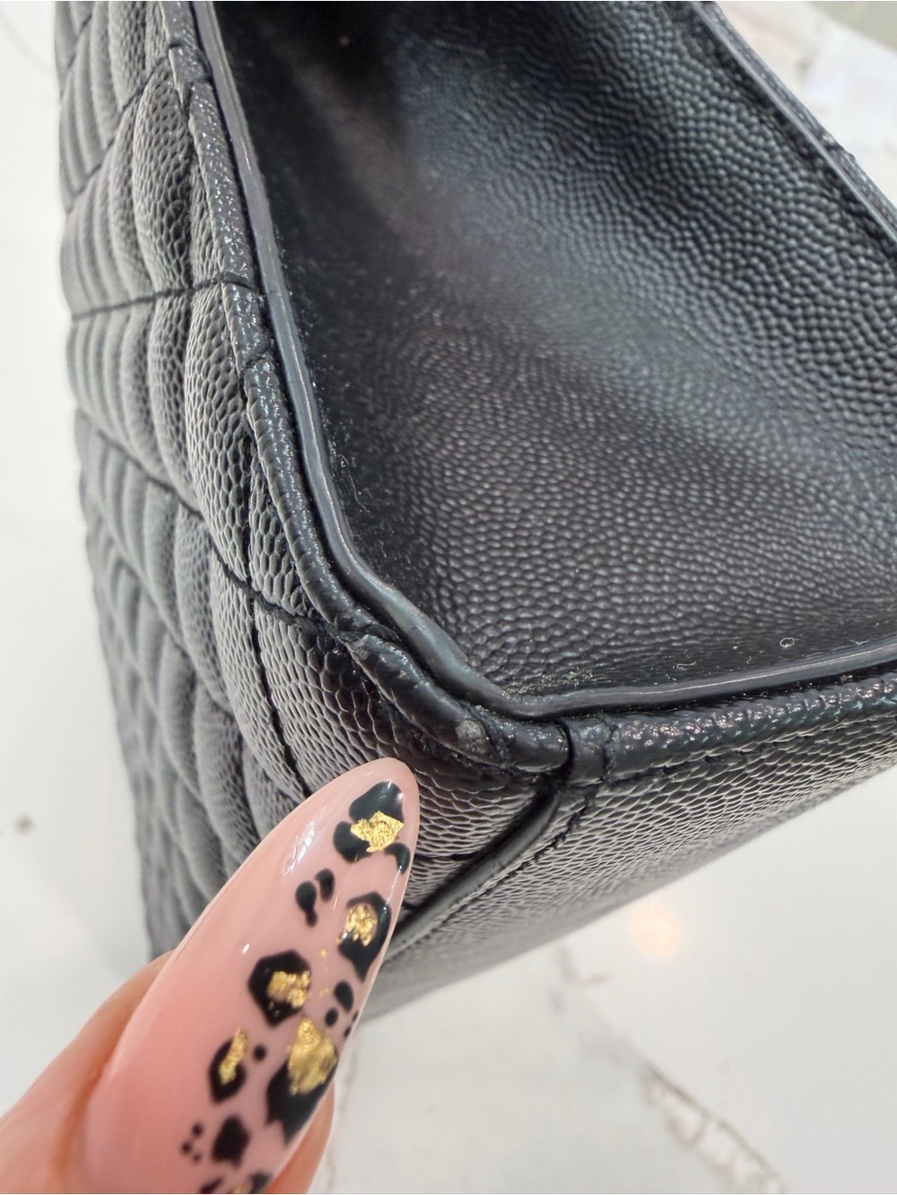 Saint Laurent Black Quilted Chevron Envelope Shoulder Bag with Gold Hardware - Picture 7 of 13